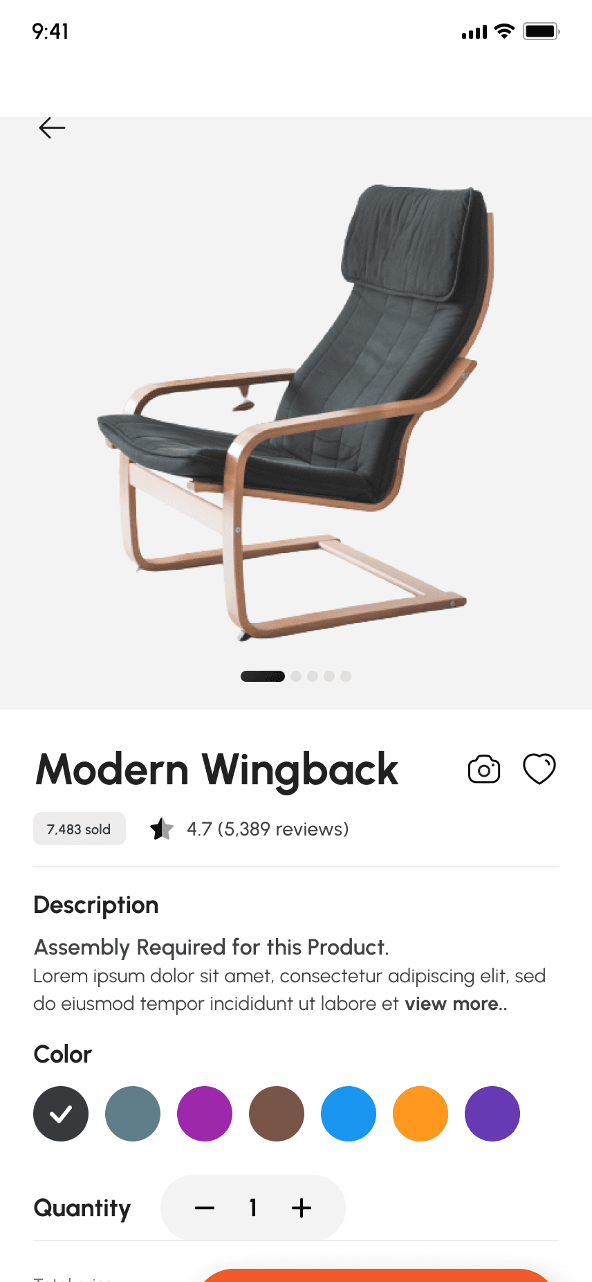 Redesigned product detail screen